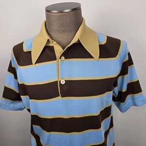 Vintage 1960s Dagger Collar Polo Men’s Size XL Donegal Coleseta Fits Like Medium